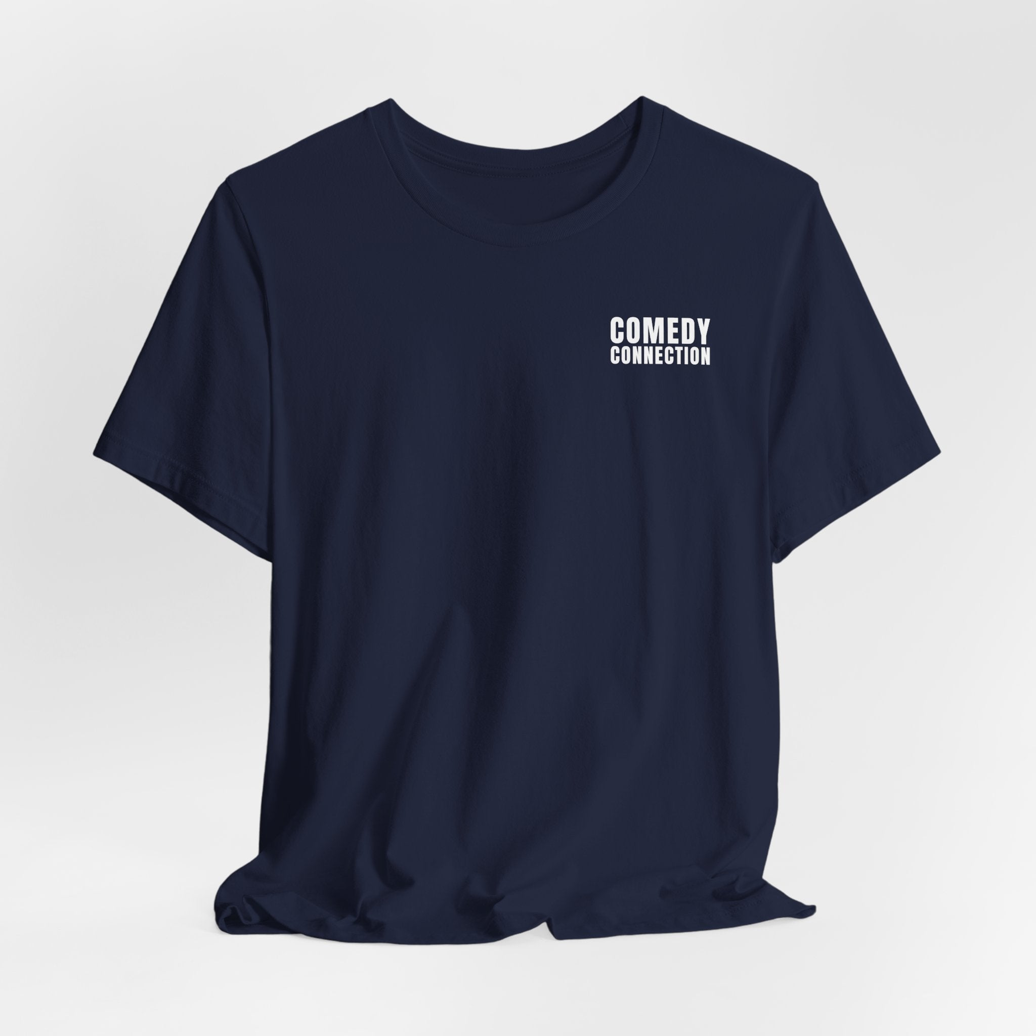 Comedy Connection Logo Tee — Left Chest Graphic T-Shirt