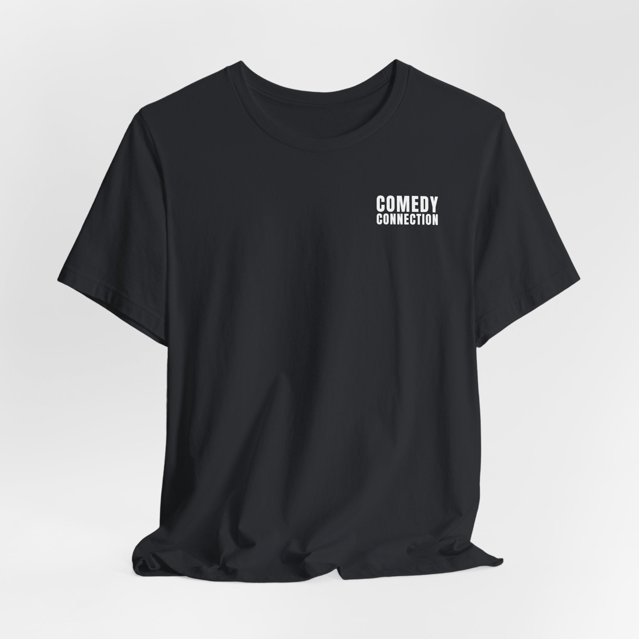 Comedy Connection Logo Tee — Left Chest Graphic T-Shirt