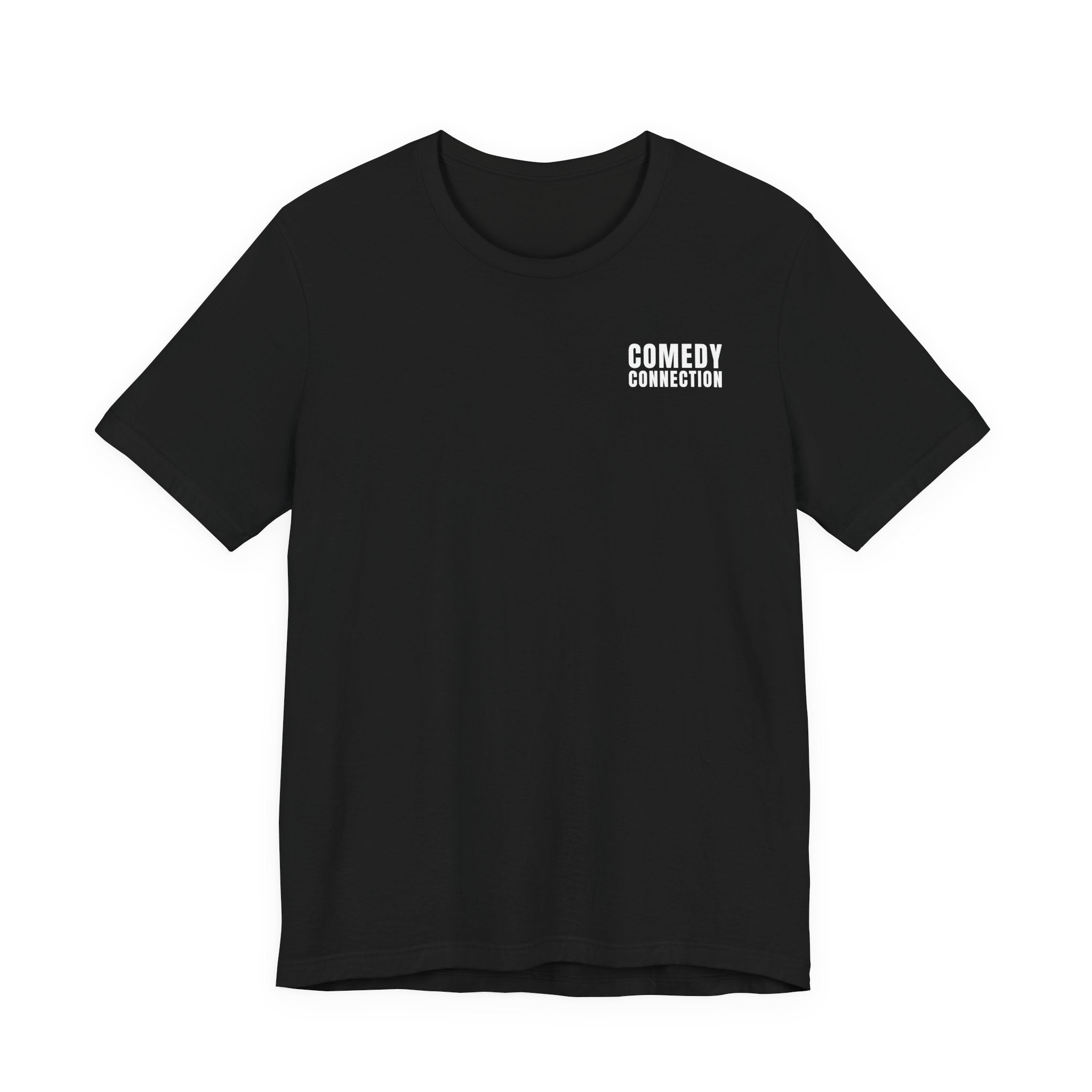 Comedy Connection Logo Tee — Left Chest Graphic T-Shirt