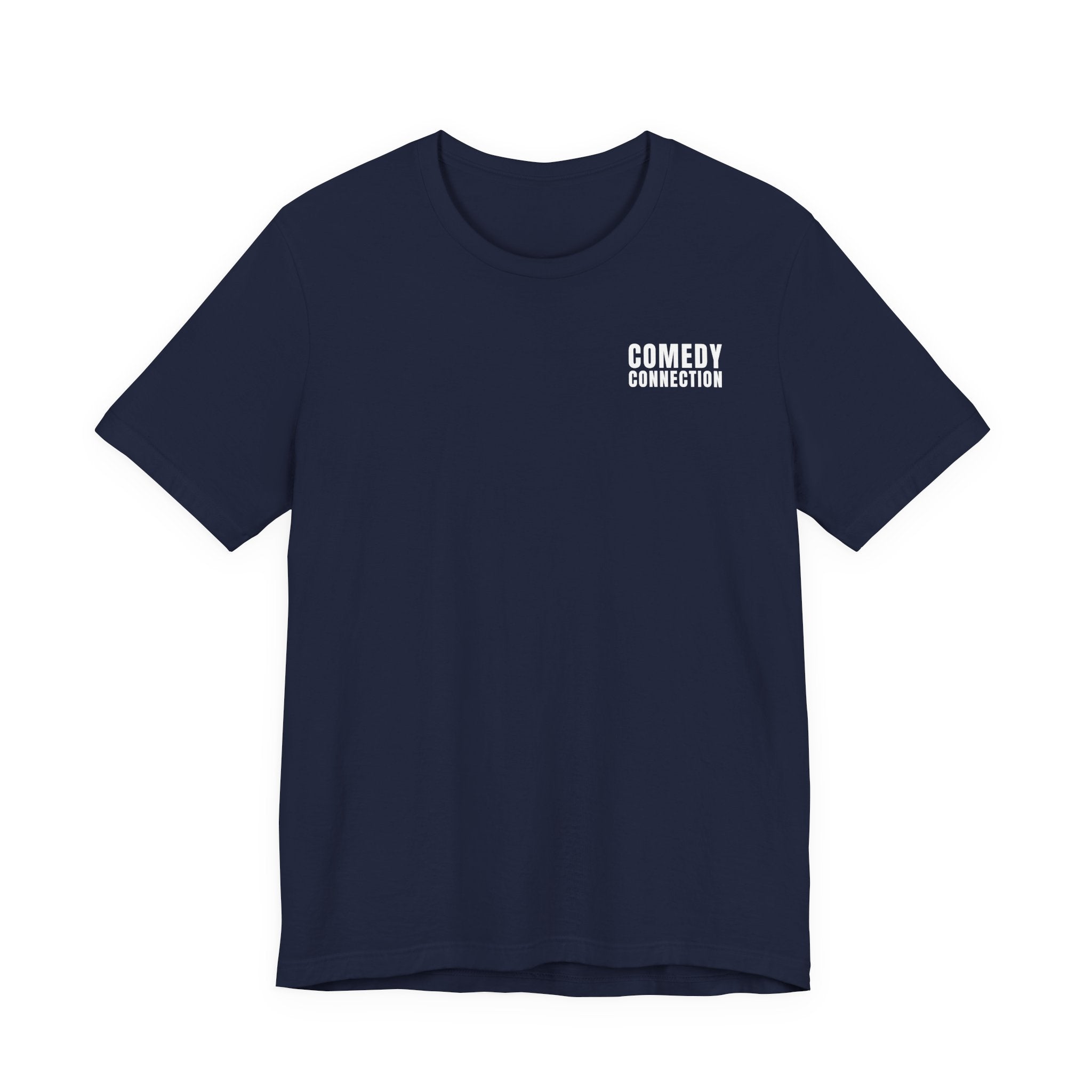 Comedy Connection Logo Tee — Left Chest Graphic T-Shirt
