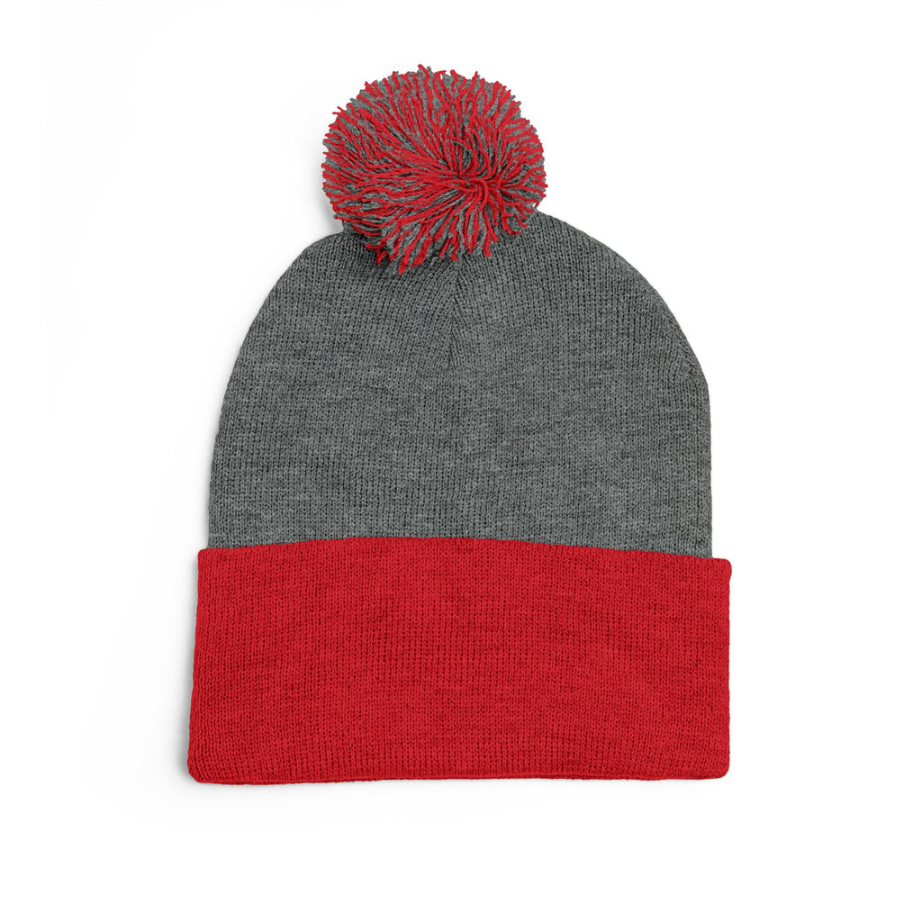 Comedy Connection Pom-Pom Beanie – Embroidered Knit Cap