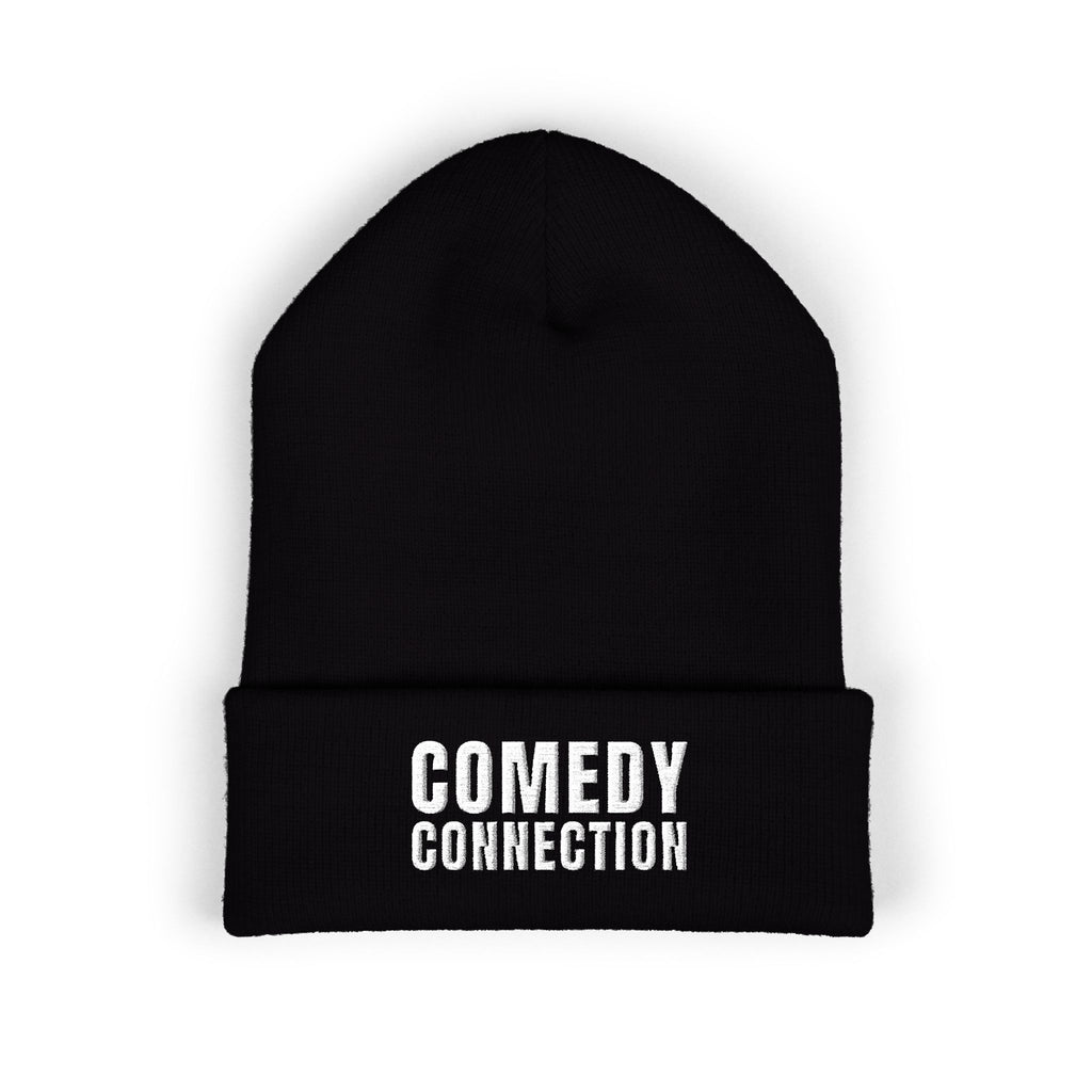 Comedy Connection Embroidered Cuffed Beanie — Warm Knit Hat for Comedians & Fans