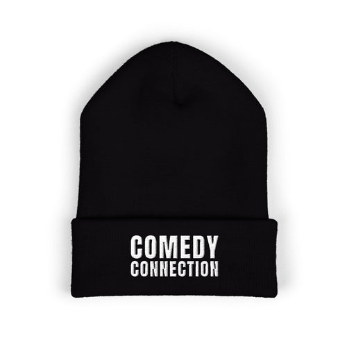 Comedy Connection Embroidered Cuffed Beanie — Warm Knit Hat for Comedians & Fans