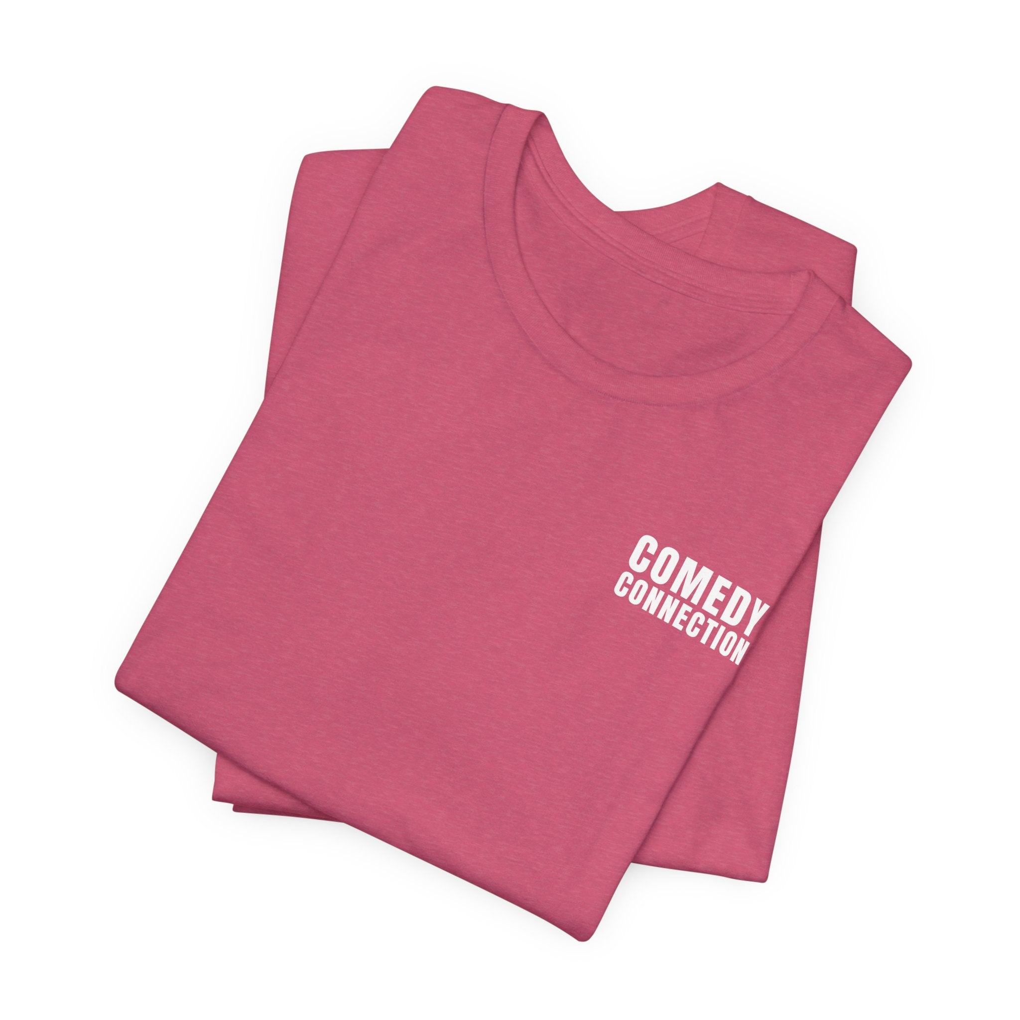 Comedy Connection Logo Tee — Left Chest Graphic T-Shirt