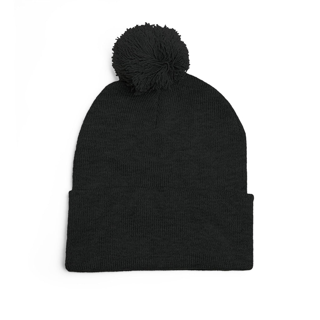 Comedy Connection Pom-Pom Beanie – Embroidered Knit Cap