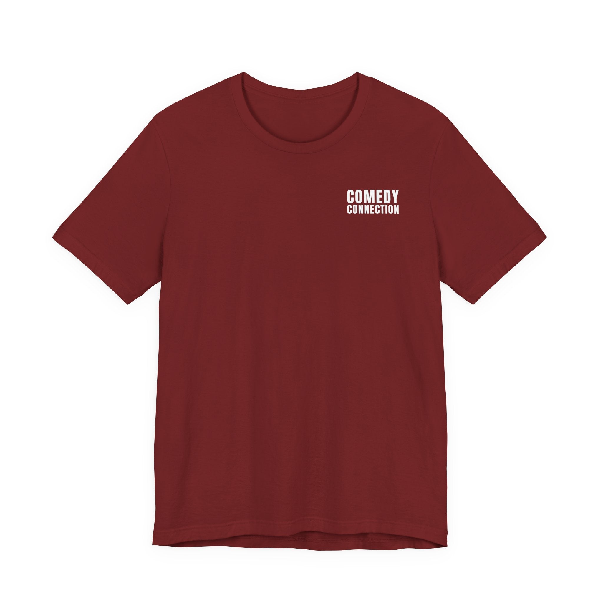 Comedy Connection Logo Tee — Left Chest Graphic T-Shirt