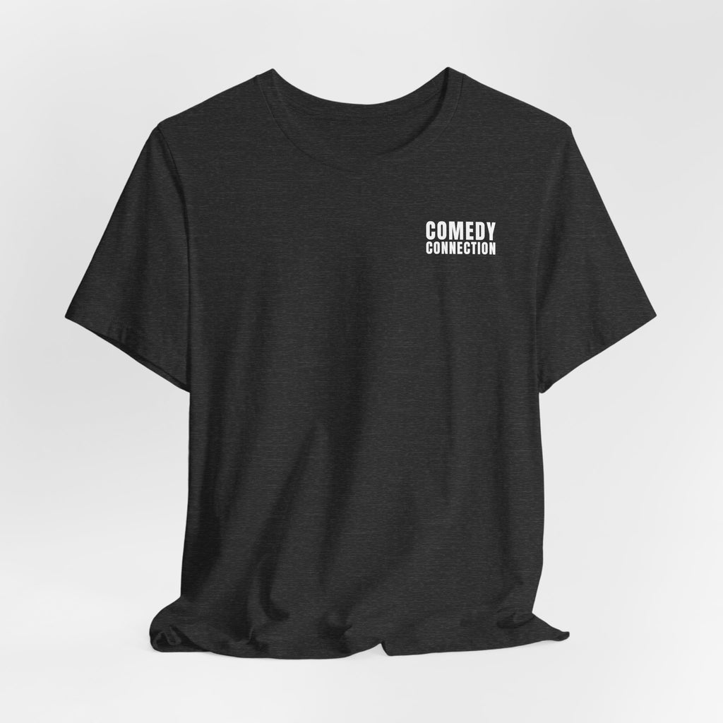 Comedy Connection Logo Tee — Left Chest Graphic T-Shirt