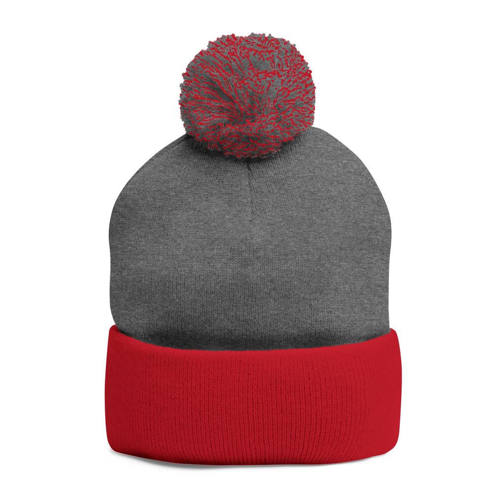 Comedy Connection Pom-Pom Beanie – Embroidered Knit Cap