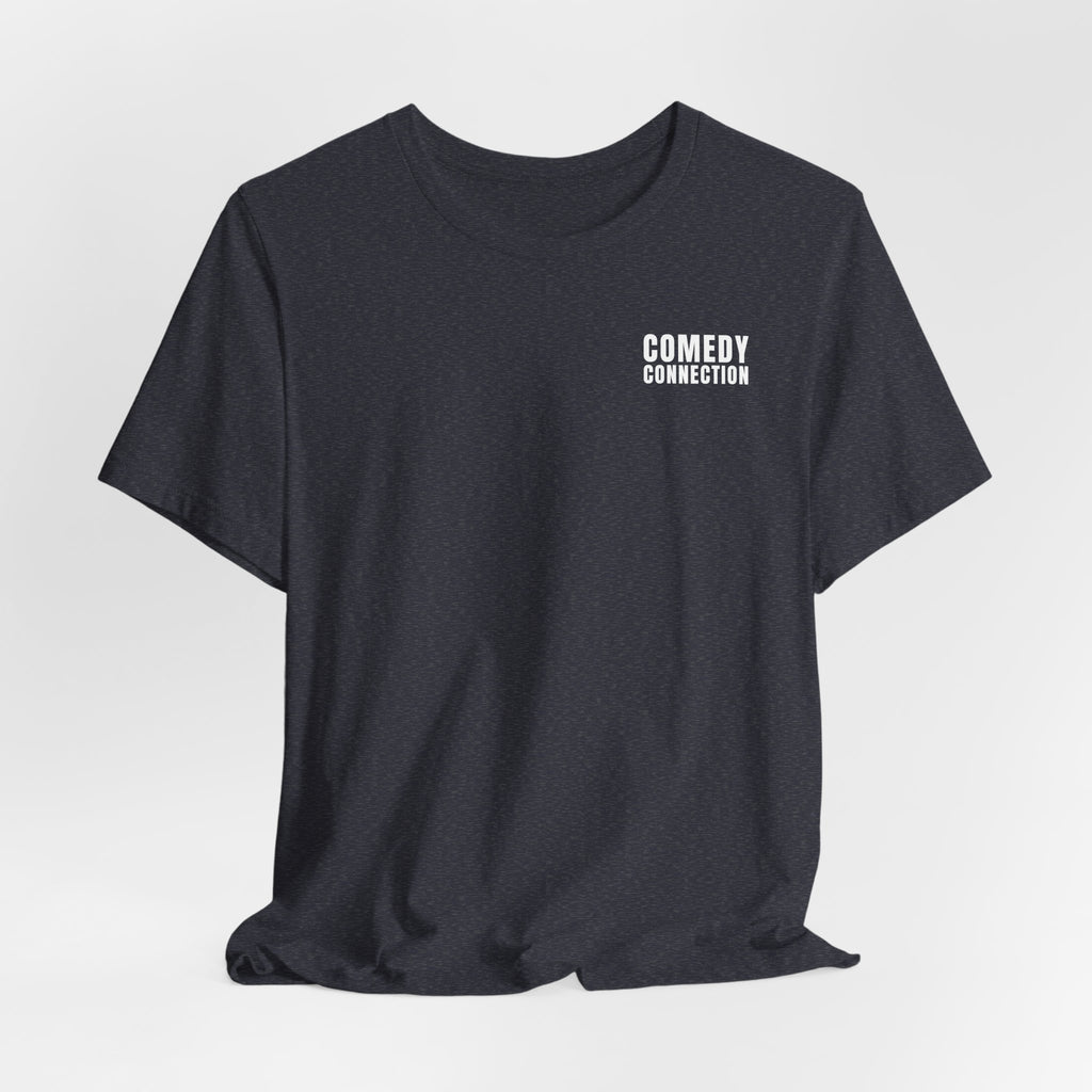 Comedy Connection Logo Tee — Left Chest Graphic T-Shirt