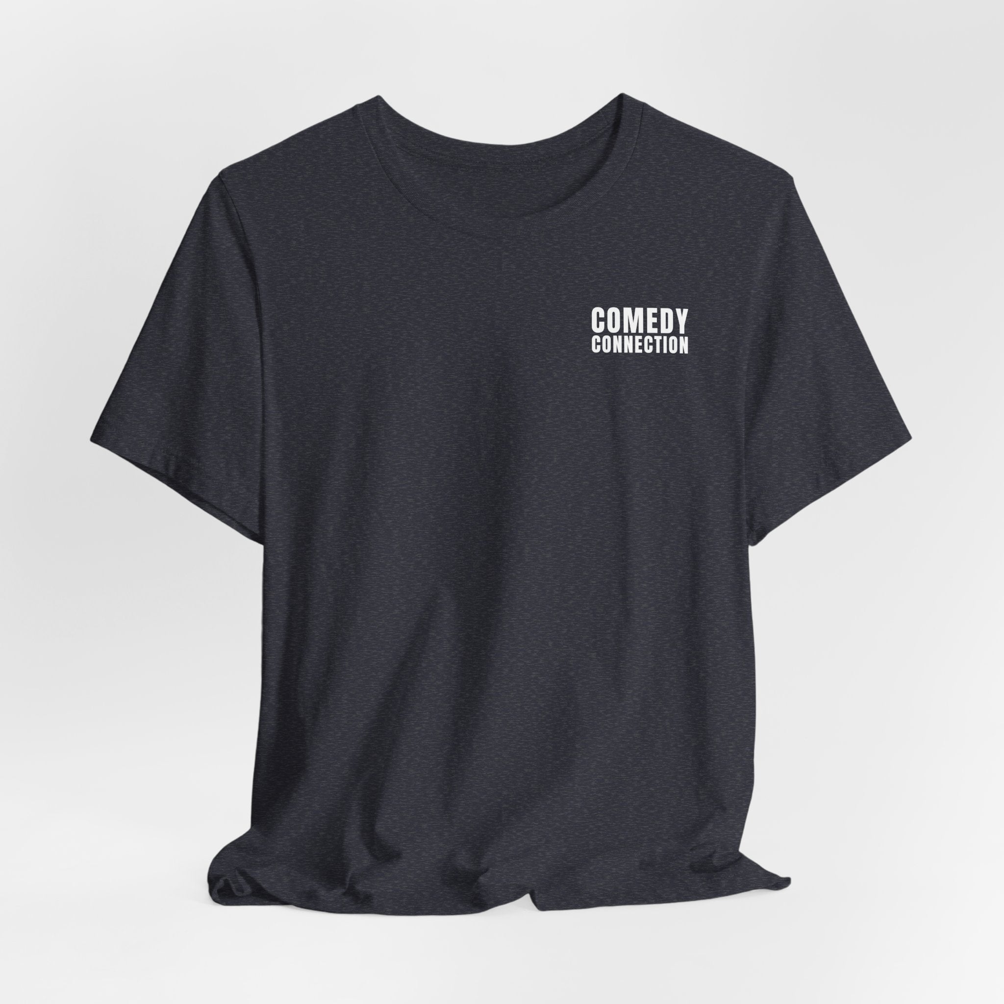 Comedy Connection Logo Tee — Left Chest Graphic T-Shirt