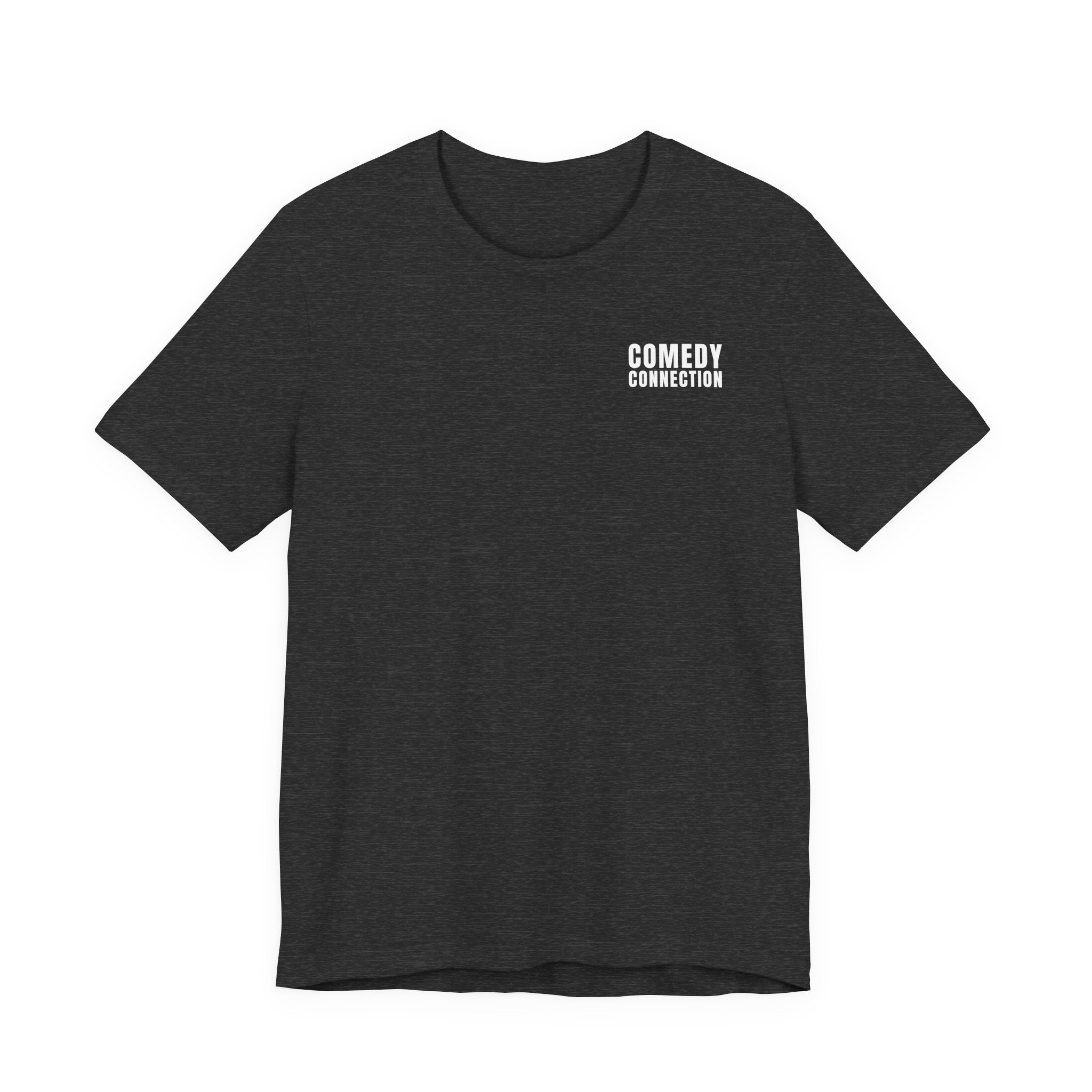 Comedy Connection Logo Tee — Left Chest Graphic T-Shirt