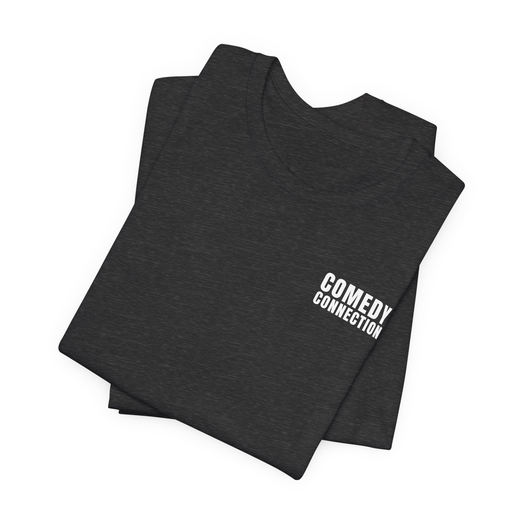 Comedy Connection Logo Tee — Left Chest Graphic T-Shirt