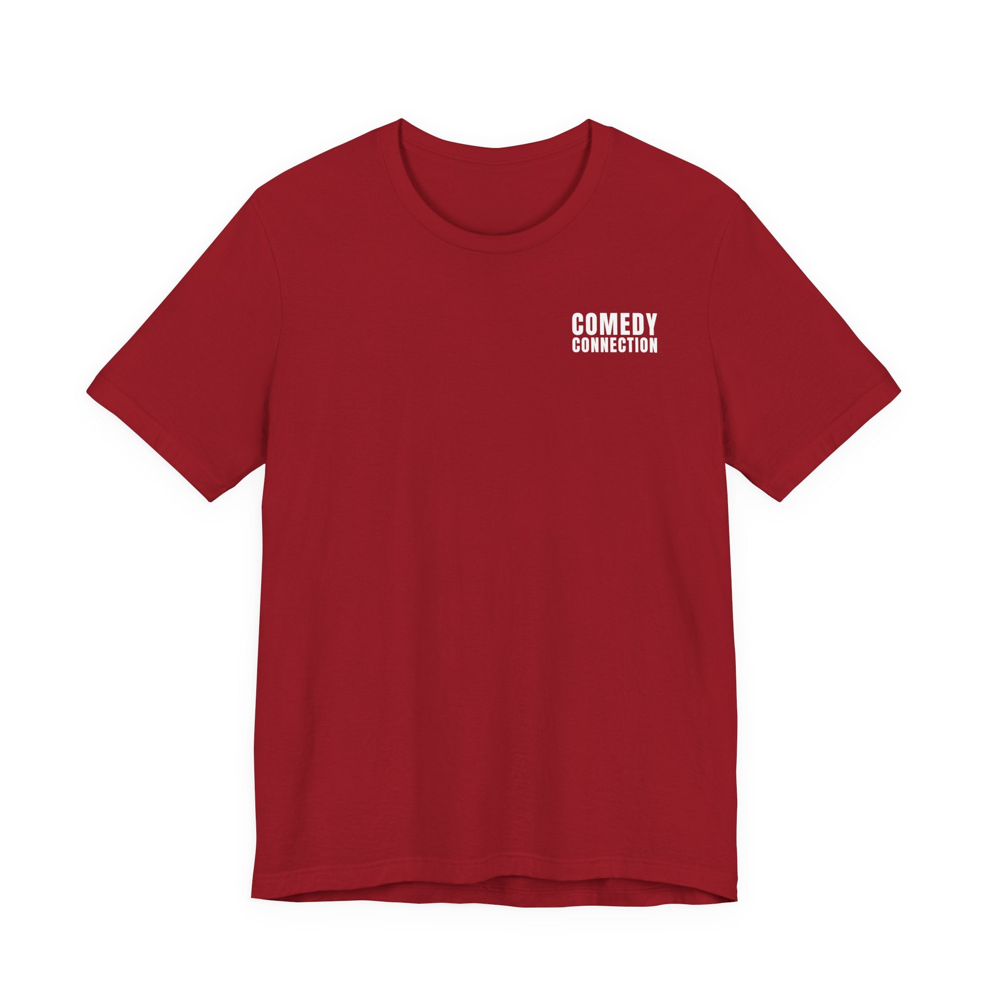 Comedy Connection Logo Tee — Left Chest Graphic T-Shirt